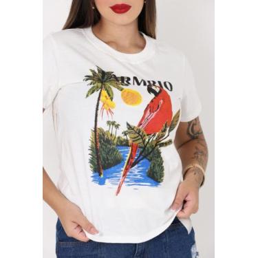 Imagem de Camiseta Feminina Blusa Tshirt Estampada 100% algodão macia básica - R