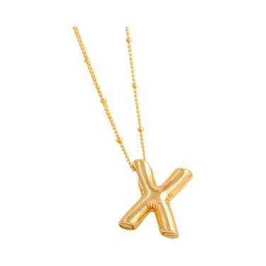 Imagem de Colar Feminino Moderno Com Pingente De Letra Bolha - Acessórios Com 26