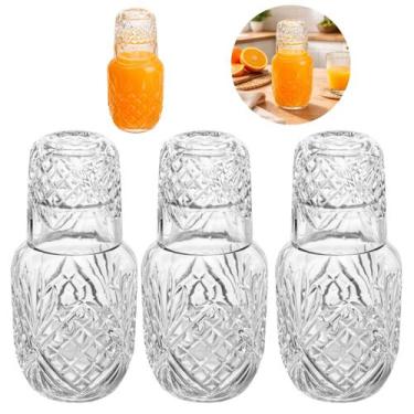 Imagem de 3 Moringas com Copo Tampa Transparente Premium 500ml - Freecom