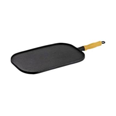 Imagem de Bifeteira Chapa Lisa Oval Em Ferro Fundido 16x23 Cm Libaneza