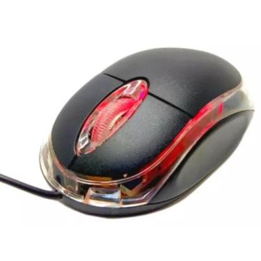 Imagem de Mouse Optico Usb Classic Box Preto Ms8010 Com Led Computador Note - pr