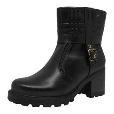 Imagem de Coturno Feminino de Salto em Couro Estilo Conforto Pegada-Feminino