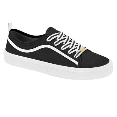 Imagem de Tenis moleca ref 5840.102.18923 feminino, 34, Preto, Branco