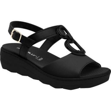 Imagem de Sandália Anabela Médio Piccadilly Spa 568059 Preto, Preto, 37