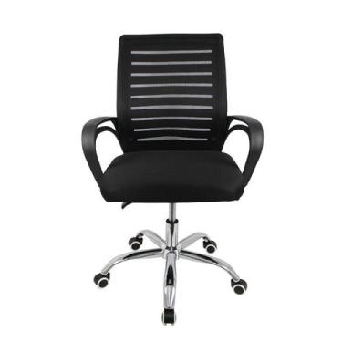 Imagem de Cadeira Escritório Diretor Giratória Office Zebrada Estofado Mesh Pret