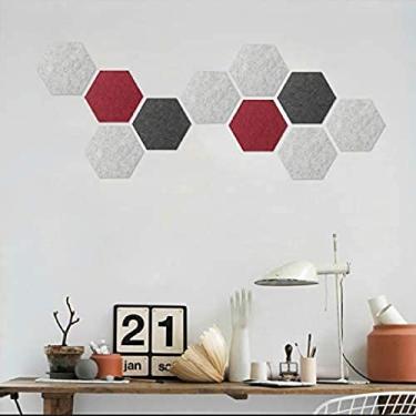 Imagem de KRASS 10 peças de feltro de placa de aviso, azulejos de feltro hexagonais coloridos quadro de avisos de avisos placa de feltro reutilizável, #8,30 x 26 cm (10 peças), Collector88