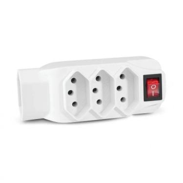 Imagem de Adaptador L Multilaser De Energia Novo Padrão 4 Tomadas Branco Wi246