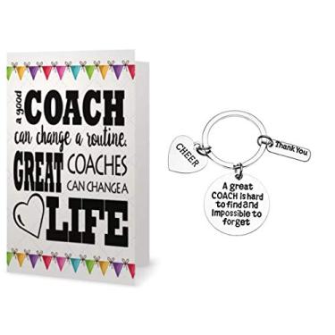 Imagem de Conjunto de chaveiro e cartão de presente Cheer Coach, chaveiro de treinador de torcida – para treinadores de torcida