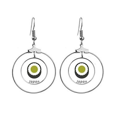 Imagem de Brincos tradicionais japoneses pretos Maki Sushi com pingente de argola