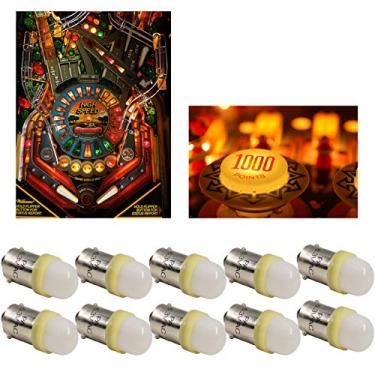 Imagem de PA LED 10 pçs T11 ba9s #44#47#1893#756#1847 2 SMD 2835 LED 6,3V DC Wedge Pinball Gaming Machine Lâmpada dourada amarelo limão