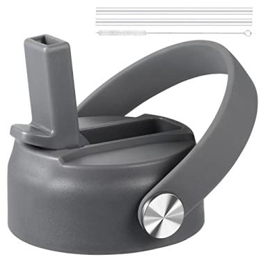 Imagem de KMN Tampa de canudo para Hydro Flask boca larga, tampas flexíveis de canudo com canudo para Hydro Flask boca larga 12 16 18 20 32 40 1,8 g, alça flexível substituição tampa canudos acessórios