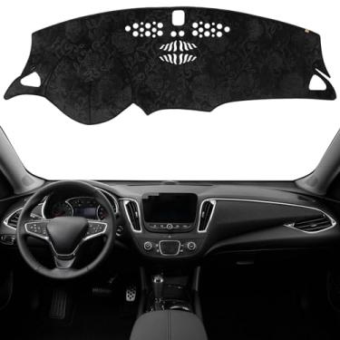 Imagem de KEYOOG Capa de painel de painel para Chevy Malibu 2023-2016 (sem modelos HUD), tapete antirreflexo, protetor solar antiderrapante (flanela)