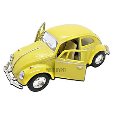 Imagem de Miniatura Fusca Amarelo claro 1967, escala 1:32 Kinsmart | Miniatura de carros antigos