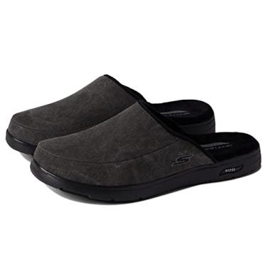 Imagem de Skechers Chinelos masculinos Gowalk Arch Fit Lounge-Comfy Indoor Outdoor Athletic House Shoe Pantufas, Preto, 9.5