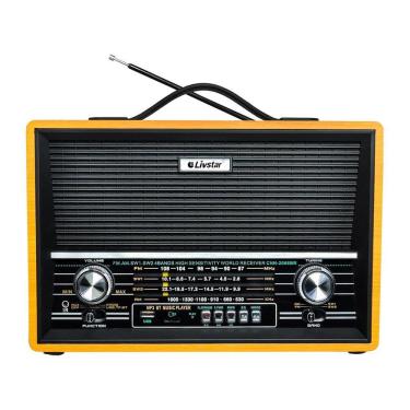Imagem de Radio Portatil Retro Com 4 Bandas Am Fm Sw Livstar