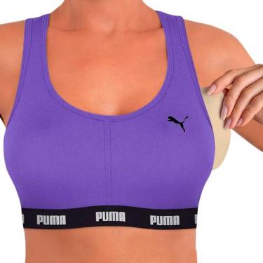 Imagem de Top Puma C/ Bojo Removível Feminino Alta Sustentação Academia Fitness 