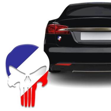 Imagem de Adesivo Resinado Caveira O Justiceiro França Carro Moto - SPORTINOX