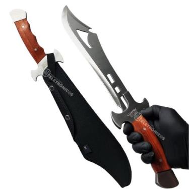Imagem de Faca Lâmina 50cm Pescador Corta Limpa Peixe Churrasco Legumes Com Bain