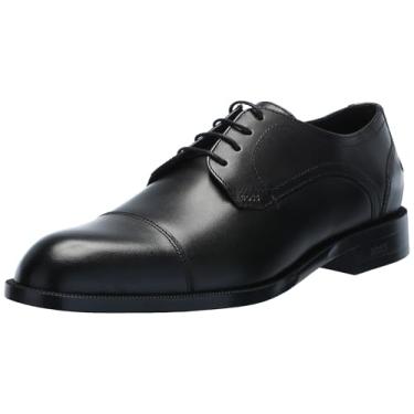 Imagem de BOSS Sapato social masculino Oxford Derby de couro macio Tayil, Groselha preta, 39