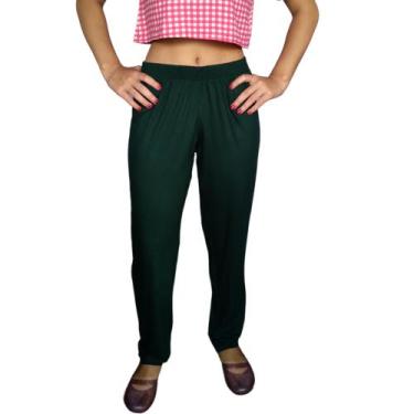 Imagem de Calça Feminina Soltinha Elástico Lisa Viscolycra Pp ao Plus Size - Peq