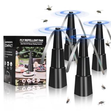 Imagem de Ventilador Repelente de Mesa de Plástico, 4peças, Afasta Moscas Mosquitos Insetos, Espanta, Espanta Mosca, Ventilador Repelente, Ventilador Repelente de Moscas, Espanta Mosquito