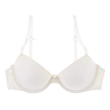 Imagem de Undies.com Sutiã push-up feminino de microfibra com abas e aro Oh Darling Demi, Branco óptico, 36C