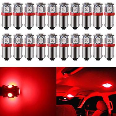 Imagem de BlyilyB Pack-20 Vermelho BA9S T11 T4W 64111 Baioneta Miniatura Base de Contato Único 5050SMD Lâmpadas LED Para Luzes Laterais RV e Barco Navegação Lâmpada Cúpula Luzes Mapa Luz de Placa de Licença