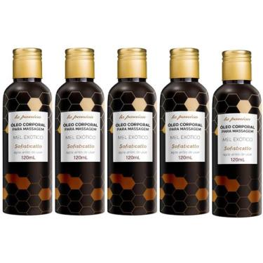 Imagem de Kit 5 Óleo Massagem Corporal Relaxante Beijavel Mel Exotico - Sofistic