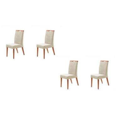 Imagem de Kit 4 Cadeiras Milão - Linho Palha - Gran Decore