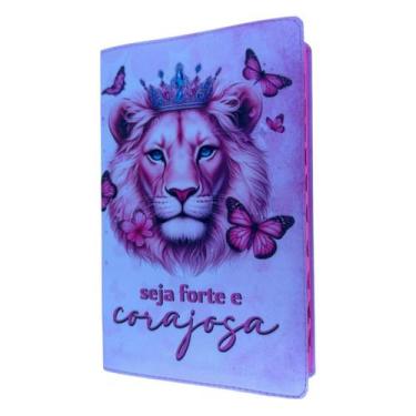 Imagem de Bíblia Leão borboletas rosas - Hiper com Harpa e Indice - CPP