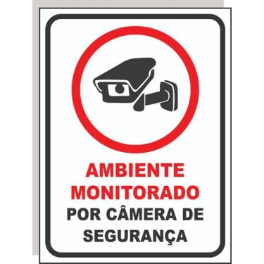 Imagem de Placa Ambiente Monitorado Por Câmeras De Segurança Ps 1mm