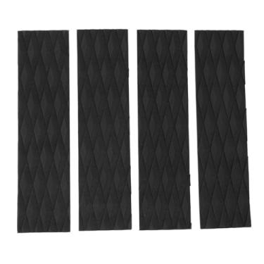 Imagem de Qanyegn 4pcs Surfboard Taction almofadas, surf skimboard deck tração almofadas, surf tração frontal anti -slip almofada para skimboards de caiaque (Preto)