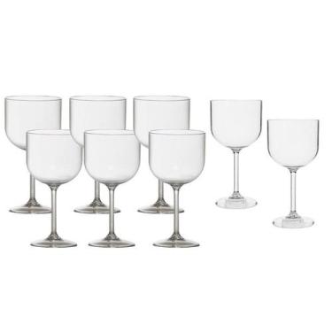 Imagem de Kit com 8 Taças Gin 510ml em PP Vemplast e 8 Canudos em Aço Inox Frigo