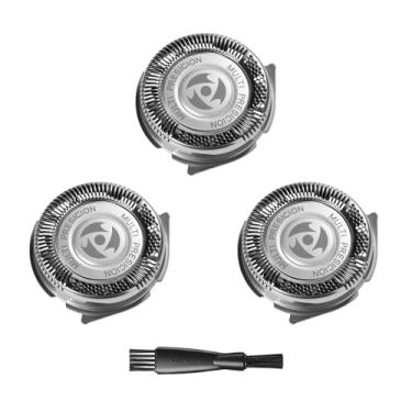 Imagem de 3 peças de cabeças de substituição SH50/52 compatíveis com barbeador elétrico Philips Norelco série 5000, Pt8xx, Pt7xx, At8xx, At7xx, S5xxx, lâminas de substituição SH50 para cabeças de substituição