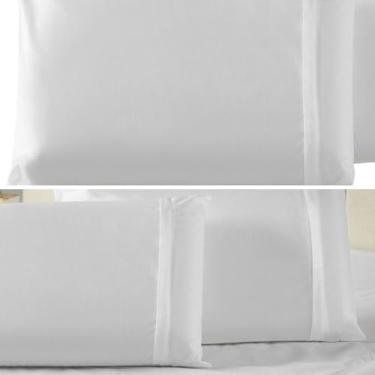 Imagem de Capa Protetora Impermeável para Travesseiros, Fechamento com Zíper, Cor Branca Kits de 2, 3, 4, 5 e 6 Peças (3 Capas)