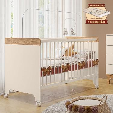 Imagem de Berço Cama Infantil Doçura com Colchão Off-white/savana