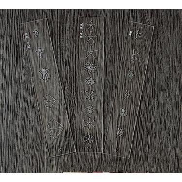 Imagem de YJIUYUANQ Modelo de bordado de acrílico DIY, ferramentas de patchwork, régua de quilting, modelo de design de acrílico Sashiko, 3 estilos