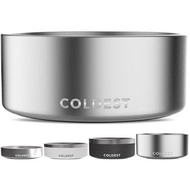 Imagem de Tigela para cães Coldest Dog – antiferrugem, antiderrapante, 3 camadas com isolamento térmico para cães – à prova de derramamento e resistente – Tigela de água para cães, gatos, lavável na máquina de