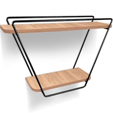 Imagem de Prateleira Nicho Industrial Arrow De Parede - preto/jade