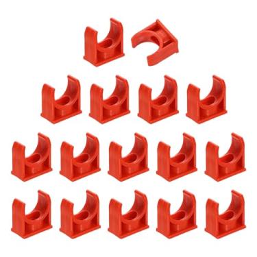 Imagem de uxcell 16 peças de grampos de tubo de água de PVC, fivelas de mangueira de tubulação em forma de U, suporte de tubo de irrigação para 20 mm OD para bandejas de TV, tubulação, tubo de suporte de