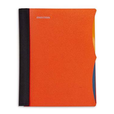 Imagem de Mintra Office Caderno espiral premium durável, (laranja, 2 assuntos (15 x 24 cm), fio, bobinas cobertas de tecido, sem obstáculos, divisórias de bolso ajustáveis removíveis, régua, organização,