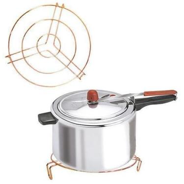 Imagem de Descanso De Panela Aramado Redondo Metalizado Rose Gold 22Cm - Elegant