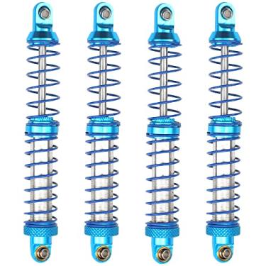 Imagem de Amortecedores ajustáveis de metal Vgoohobby 4 peças compatíveis com Axial SCX10 Traxxas TRX4 D90 90046 Redcat Gen7 1/10 RC Crawler Car (azul, 100 mm)