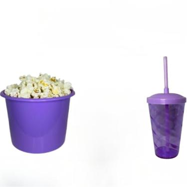 Imagem de Kit Cinema 25 Balde 1,5l Pipoca + 25 Twister Colorido 400ml (LILAS)