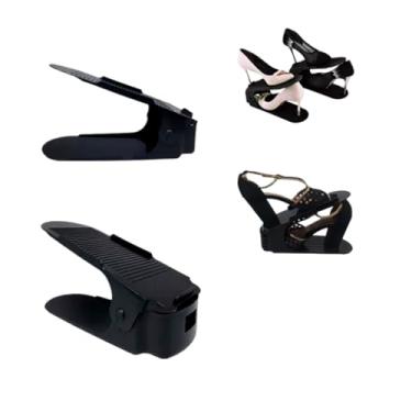 Imagem de 20 Organizadores De Sapato E Tênis - Preto Com Regulagem