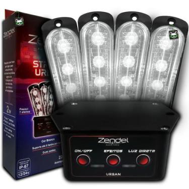 Imagem de Kit Strobo Automotivo 4 Faróis Branco Urban + Central Zendel