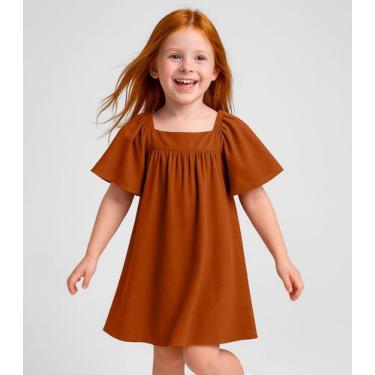 Imagem de Vestido Infantil em Viscose Infinita Cor Marrom, 1, Marrom