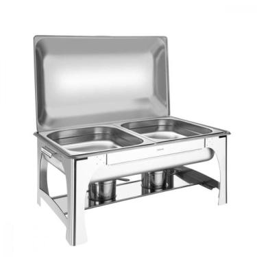 Imagem de Rechaud Tramontina Retangular em Aço Inox Banho Maria Tampa Removível 