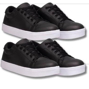 Imagem de Kit De Tênis Feminino PretoEstilo Skate, Balada, Casual.-Feminino