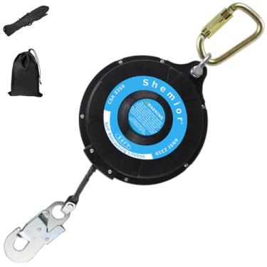 Imagem de Linha de vida auto-retrátil, equipamento EPI de proteção contra quedas Shemior, sem emaranhamento SRL, cordão de segurança auto-retrátil, compatível com OSHA/ANSI